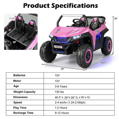 Premium Pink Ride-On Truck with Safety Belts and Lockable Doors - Supports up to 130 LBS