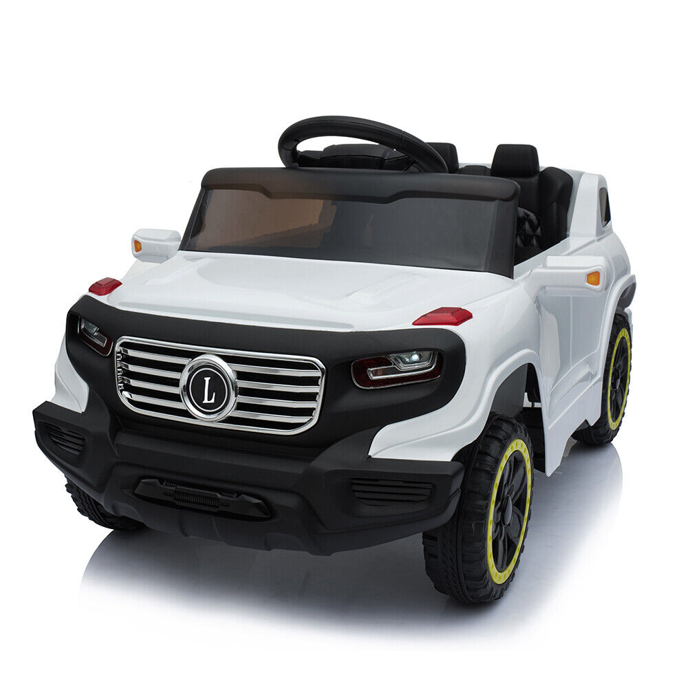 Premium White Electric Stroller with Single 35W Motor and 6V7AH Battery for Normal Music Experience