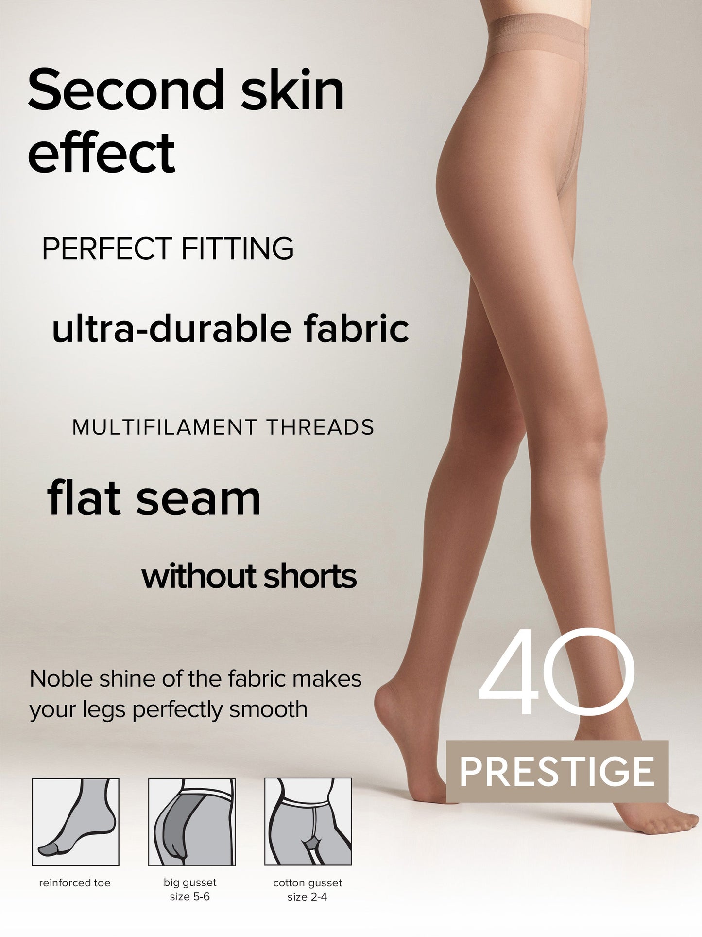 Tights Conte Prestige 40 Den - Sheer to Waist Noble Shine