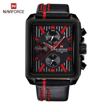 Men's Waterproof Watch With Leather Belt And Chronometers  Retro Style Unique Shape Excellent Gift