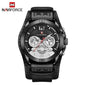 Men's Leather Waterproof Watch With Chronometers And Fluorescent Hands Excellent Design Perfect Gift