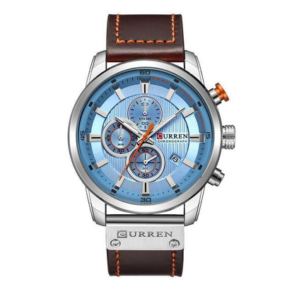 Men's Waterproof Elegant Sport Watch With Chronometers Day View, Leather  Belts And Hardlex Scratch Resistant Glass Perfect Gift For Him