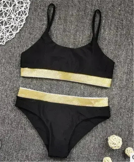 Two-Pieces Sexy Women Sequined Crystal Bikini Set Ladies Rhinestone