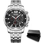 Luxury Men's Gold Business Watches Quartz Analogue Wristwatch Stainless Steel Waterproof Luminous Watch