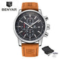 Stylish Wrist Watch For Men Genuine Leather Strap Watch Perfect Quartz Movement And Scratch Resistant Analog Chronograph Business Watches