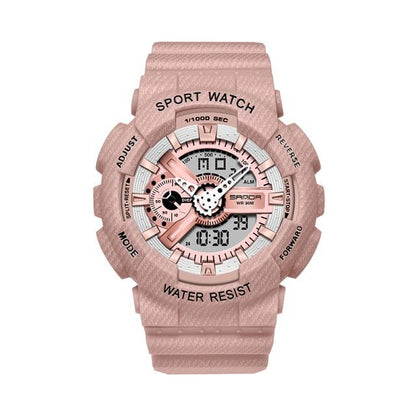 Couple Watch Fashion Strap Practical Waterproof Multifunctional Digital Wristwatch Dual Display Men's Digital Watch Military Watch Daily Sports Large Dial Men's Wrist Watch