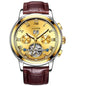 Business Men's Waterproof Watch With Chronometers Date Large Roman Numerals And Decorative Spiral