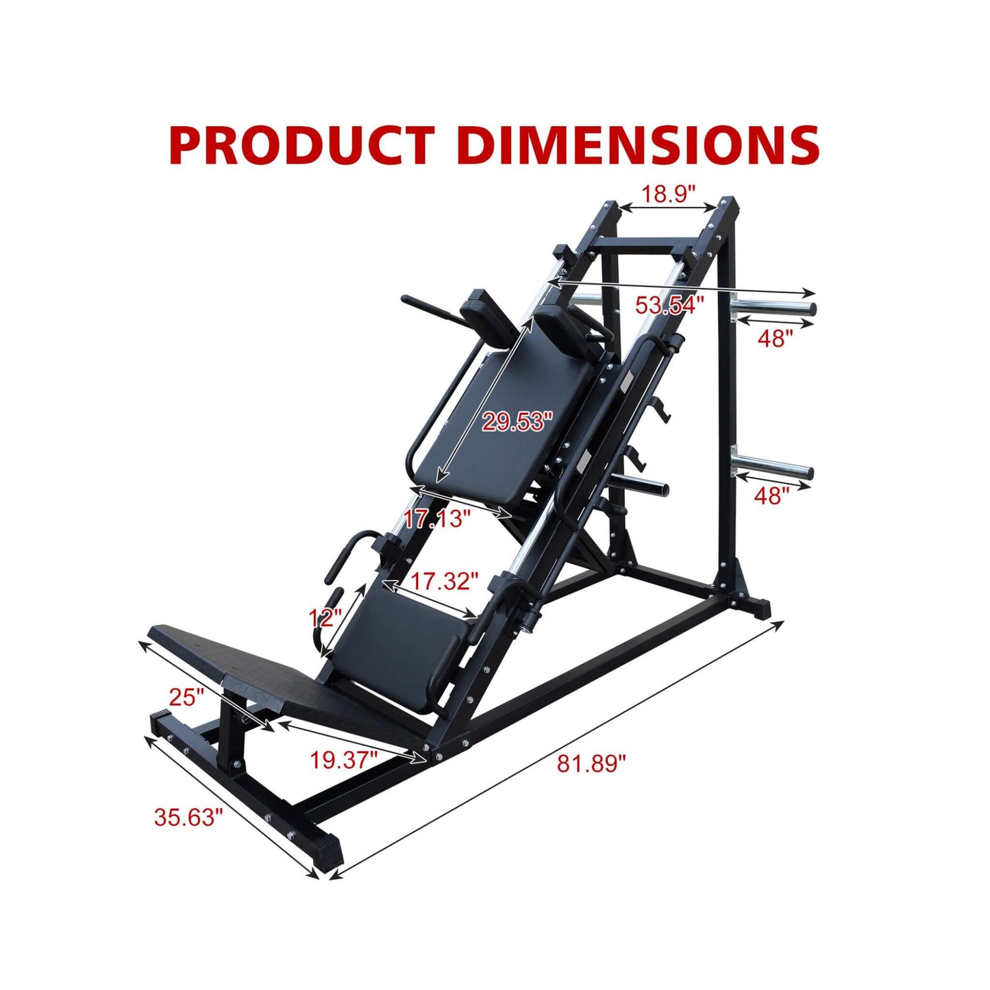 Rovix Professional Adjustable Leg Press Hack Squat Machine For Home Gyms (SAK74330)