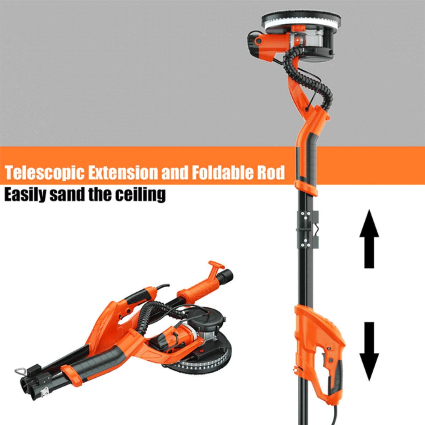 Professional Electric 750W Drywall Ceiling Pole Sander W/ Vacuum (SAK97855)
