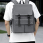 PU Leather Multi-Pockets Adjustable Strap Backpack Bag