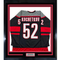 Framed Autographed/Signed Pyotr Kochetkov 35x39 Carolina Black Hockey Jersey JSA COA