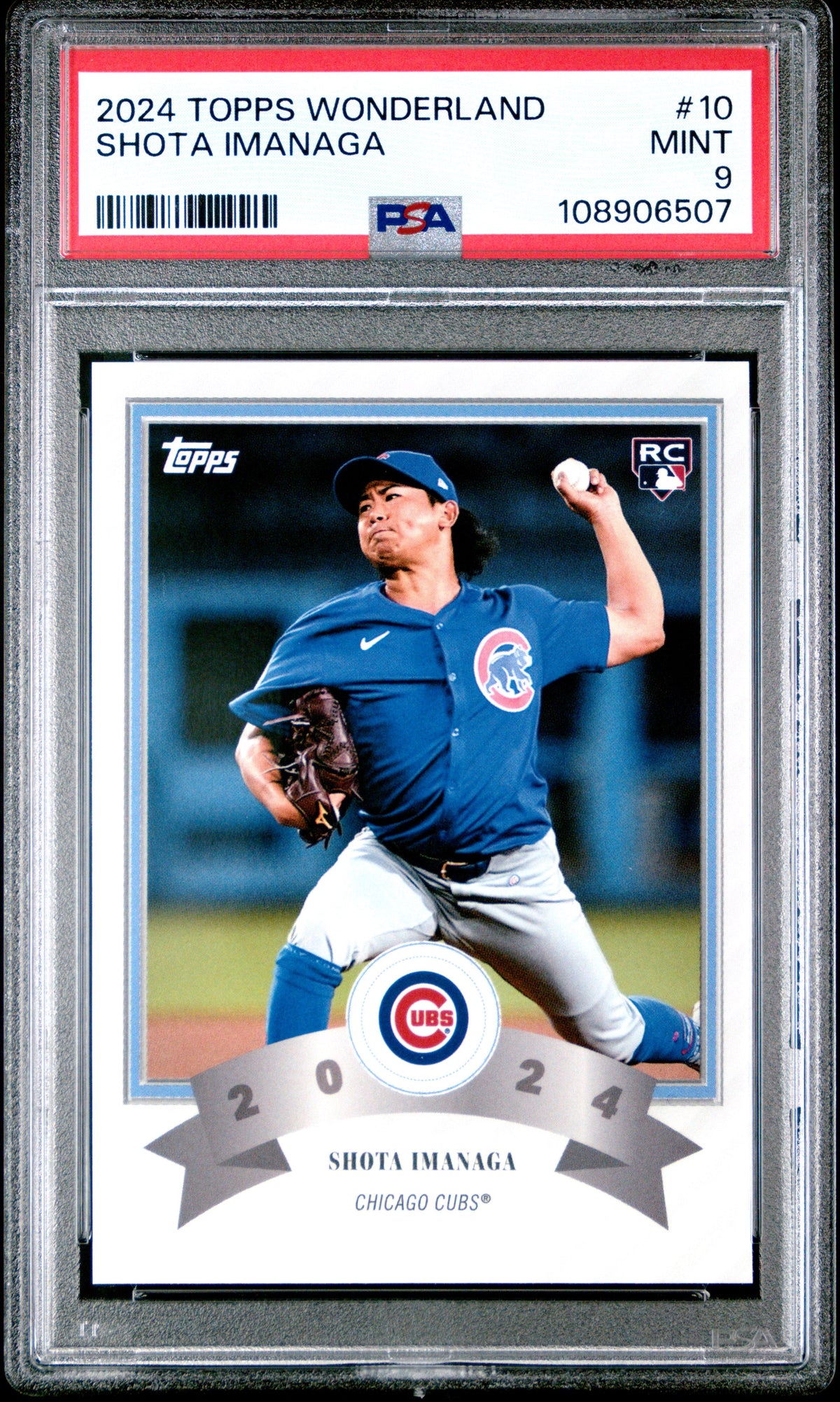 Graded 2024 Topps Wonderland Shota Imanaga #10 Rookie RC Baseball Card PSA 9 Mint