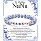 Blue and White Porcelain MAMA Beaded Bracelet