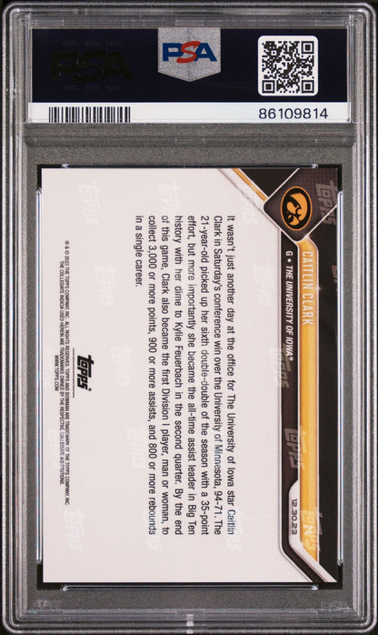 Graded 2023 Topps Bowman U Now Caitlin Clark #24 Rookie RC Basketball Card PSA 10 Gem Mint