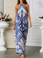 Printed Halter Neck Wide-Leg Jumpsuit