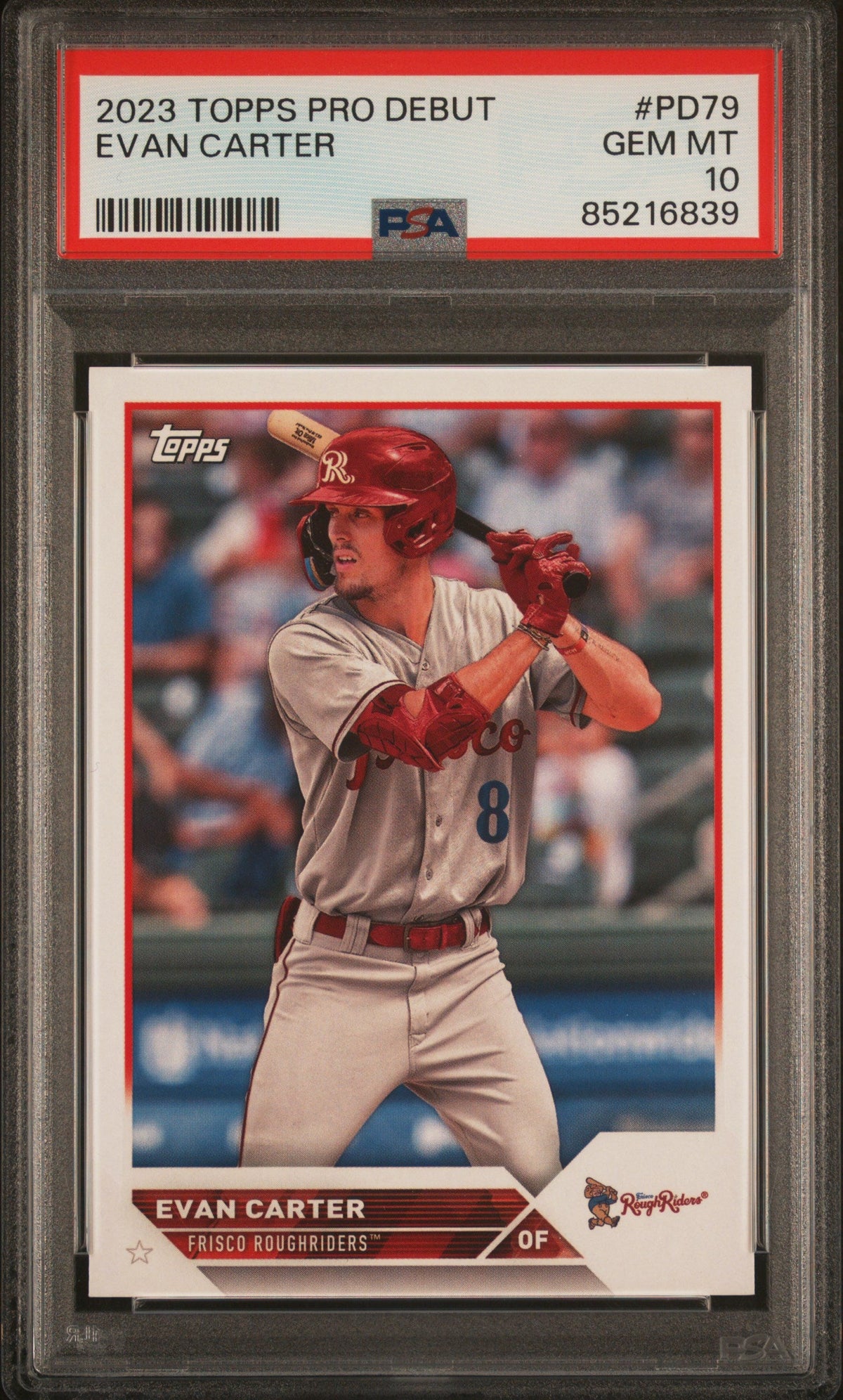 Graded 2023 Topps Pro Debut Evan Carter #PD79 Rookie RC Baseball Card PSA 10 Gem Mint