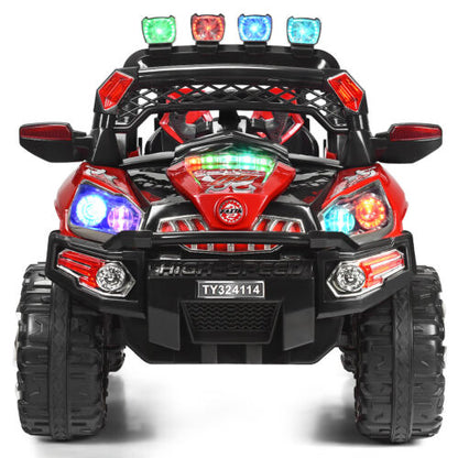 RC Ride-On Truck with LED Lights, MP3 Player, and Remote Control - Perfect Christmas Gift for Kids