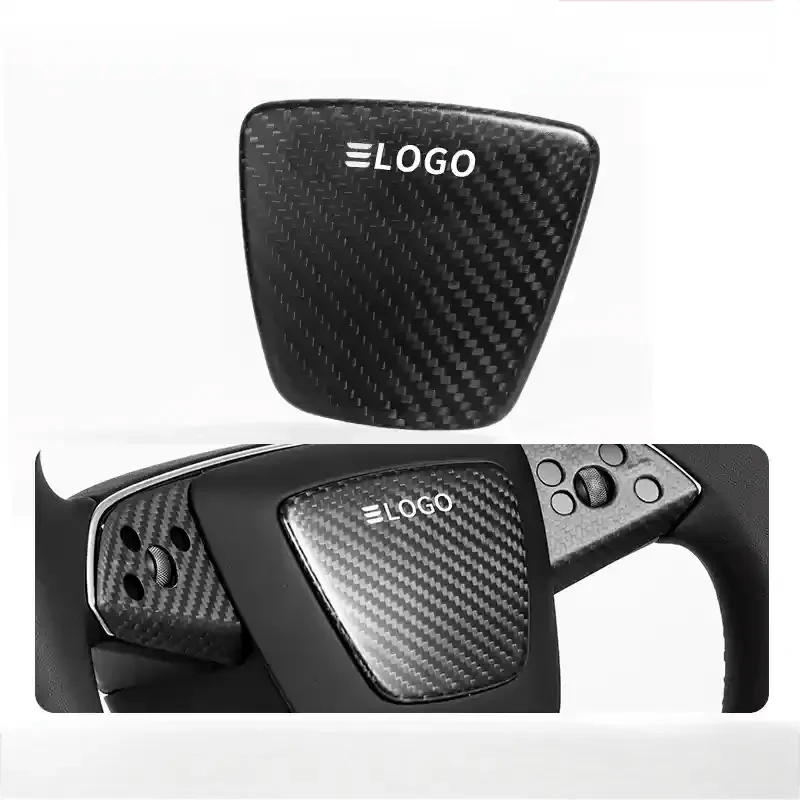 Real Dry Carbon Fiber Airbag Trim Cover for Model Y Juniper & Model 3 Highland