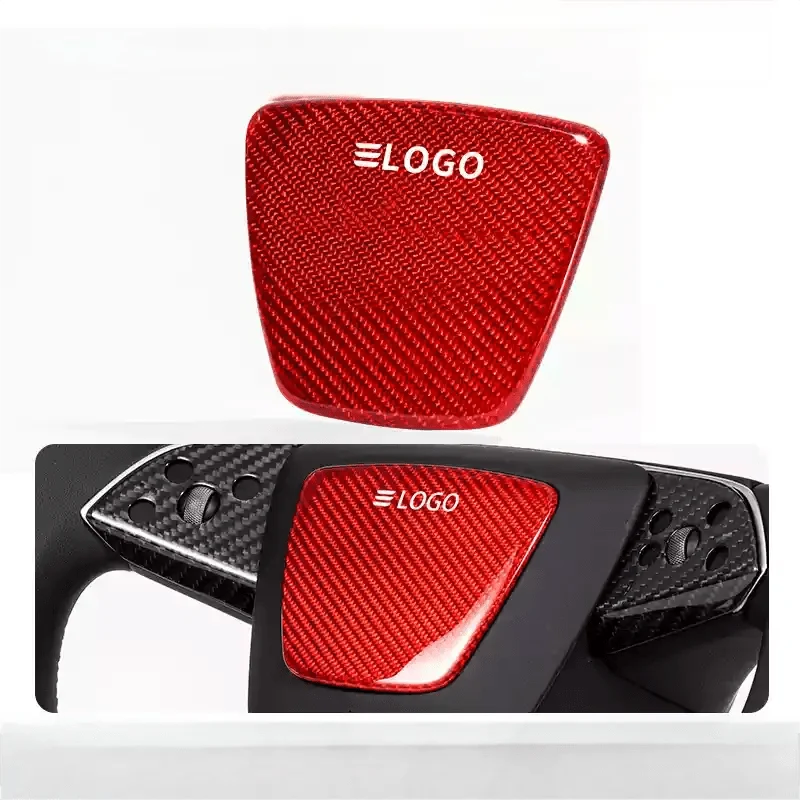 Real Dry Carbon Fiber Airbag Trim Cover for Model Y Juniper & Model 3 Highland