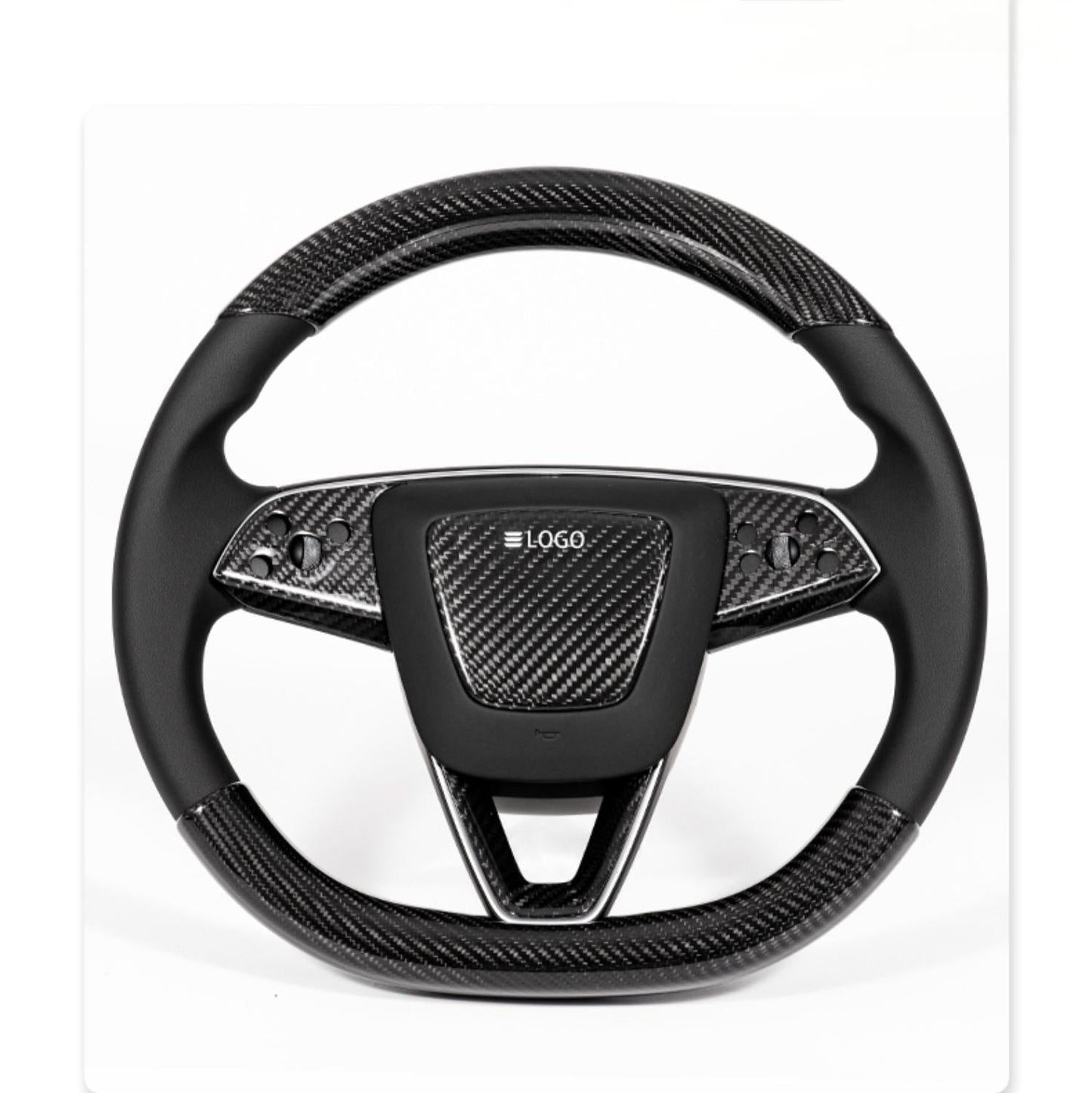 Real Dry Carbon Fiber Airbag Trim Cover for Model Y Juniper & Model 3 Highland