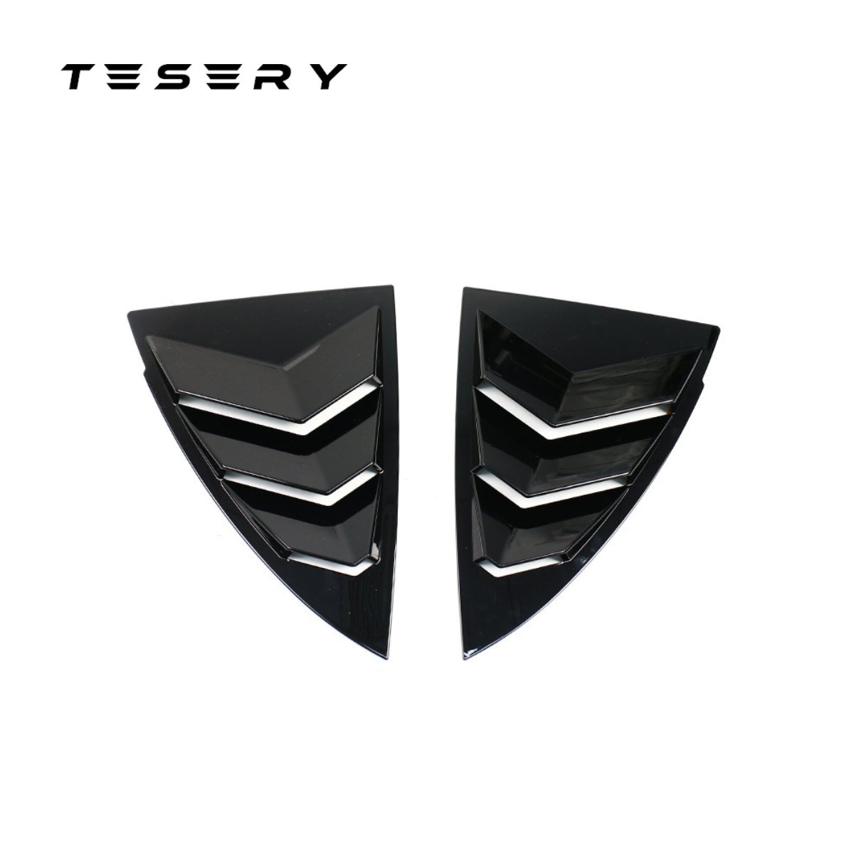 TESERY Rear Side Window Louvers Cover for Model Y | 3 Finishes | 2-Pack