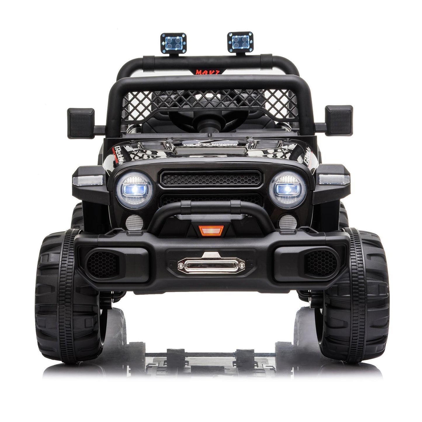 Rechargeable Electric Car Toy with Adjustable Seat Belt and 3 Speeds - Black