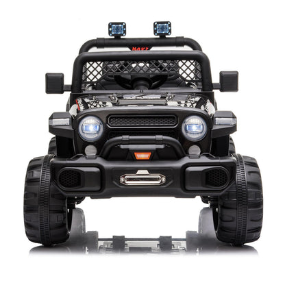 Rechargeable Electric Car Toy with Adjustable Seat Belt and 3 Speeds - Black