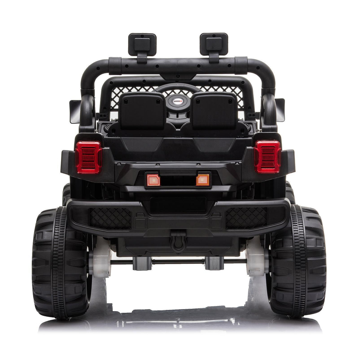 Rechargeable Electric Car Toy with Adjustable Seat Belt and 3 Speeds - Black