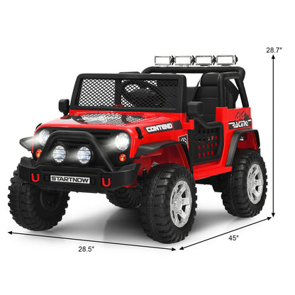 Red 12V Electric Kids Ride On Car Truck with MP3 Player, Horn, and Remote Control