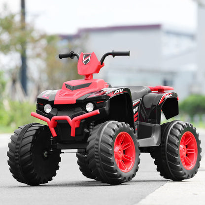 Red 12V Kids ATV Quad Ride On Car with LED Light and Music Toy