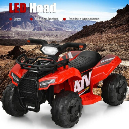 Red 12V Kids Electric ATV Quad Ride On Car with MP3 Player and LED Lights