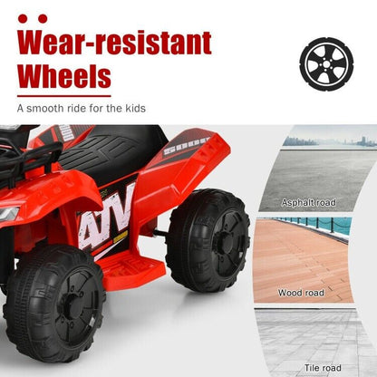 Red 12V Kids Electric ATV Quad Ride On Car with MP3 Player and LED Lights