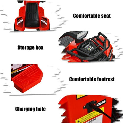 Red 12V Kids Electric ATV Quad Ride On Car with MP3 Player and LED Lights