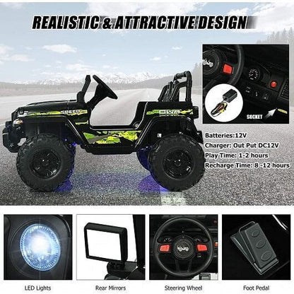 Red 12V Kids Ride-on Jeep Car with Remote Control