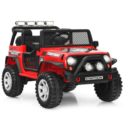 Red 12V Kids Ride On Truck with Remote Control and Lights