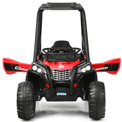 Red 12V UTV Truck Ride-On Car for Kids with Remote Control and Music MP3