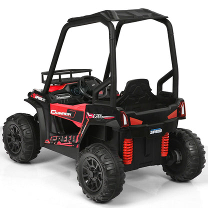 Red 12V UTV Truck Ride-On Car for Kids with Remote Control and Music MP3