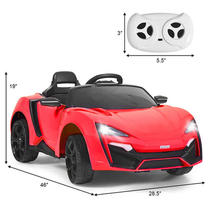 Red 2.4G RC Electric Ride-On Car for Kids with Light, Music, and Openable Doors