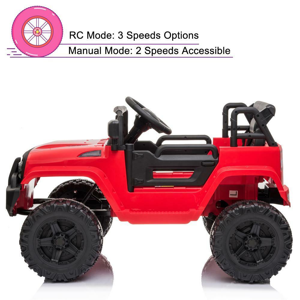 Red Double Drive 12V Electric Car with Rechargeable Battery for Kids