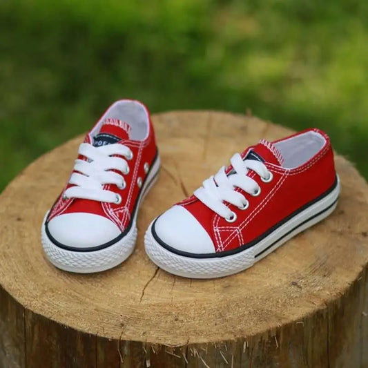 Red Toddler Canvas Casual Shoes Student Style