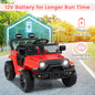 12V Electric Ride On Jeep Toy Car for Kids with Remote Control, USB, Bluetooth, and LED Lights