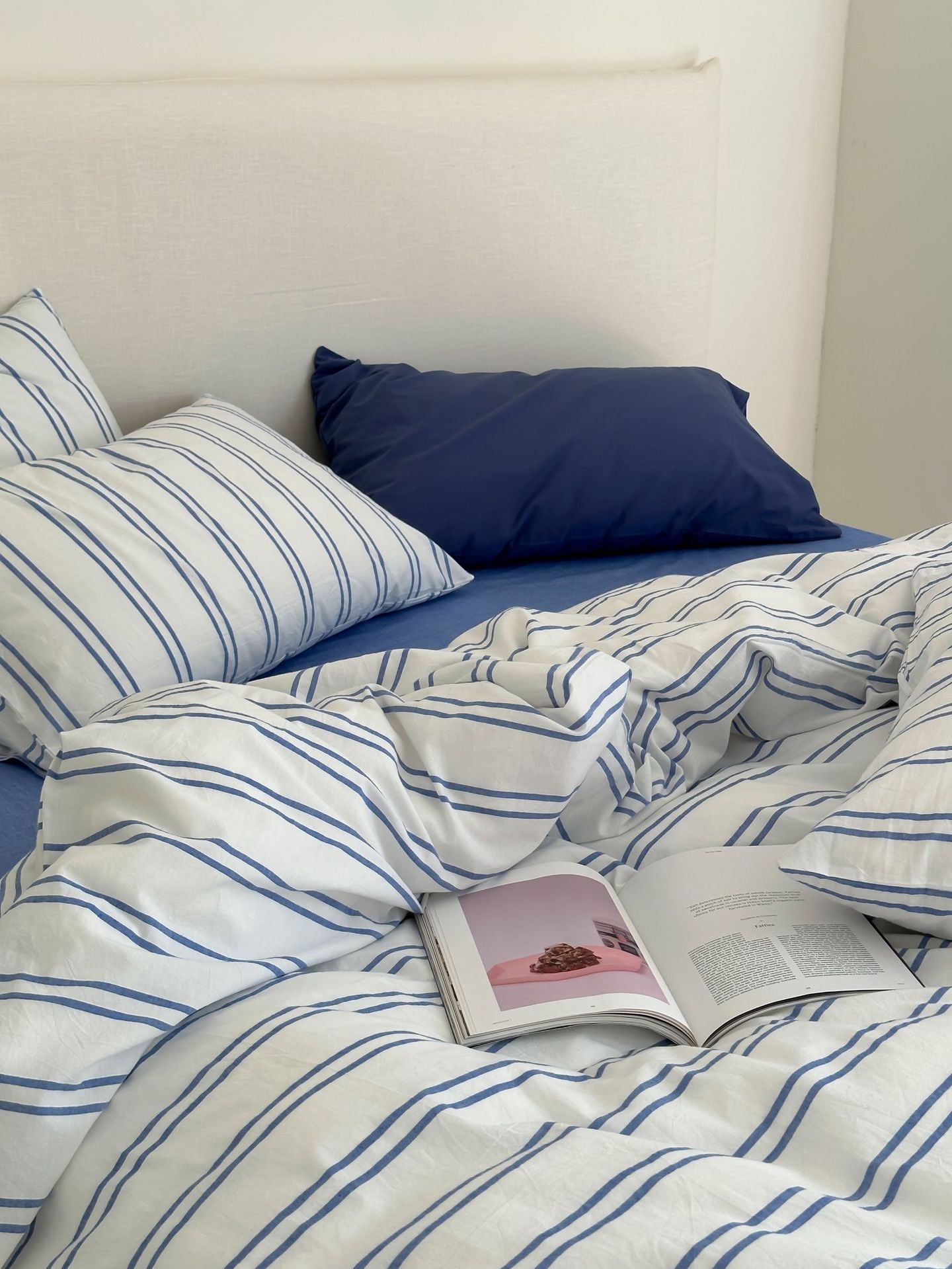 Refreshing Stripe Bedding Set / Blue Single