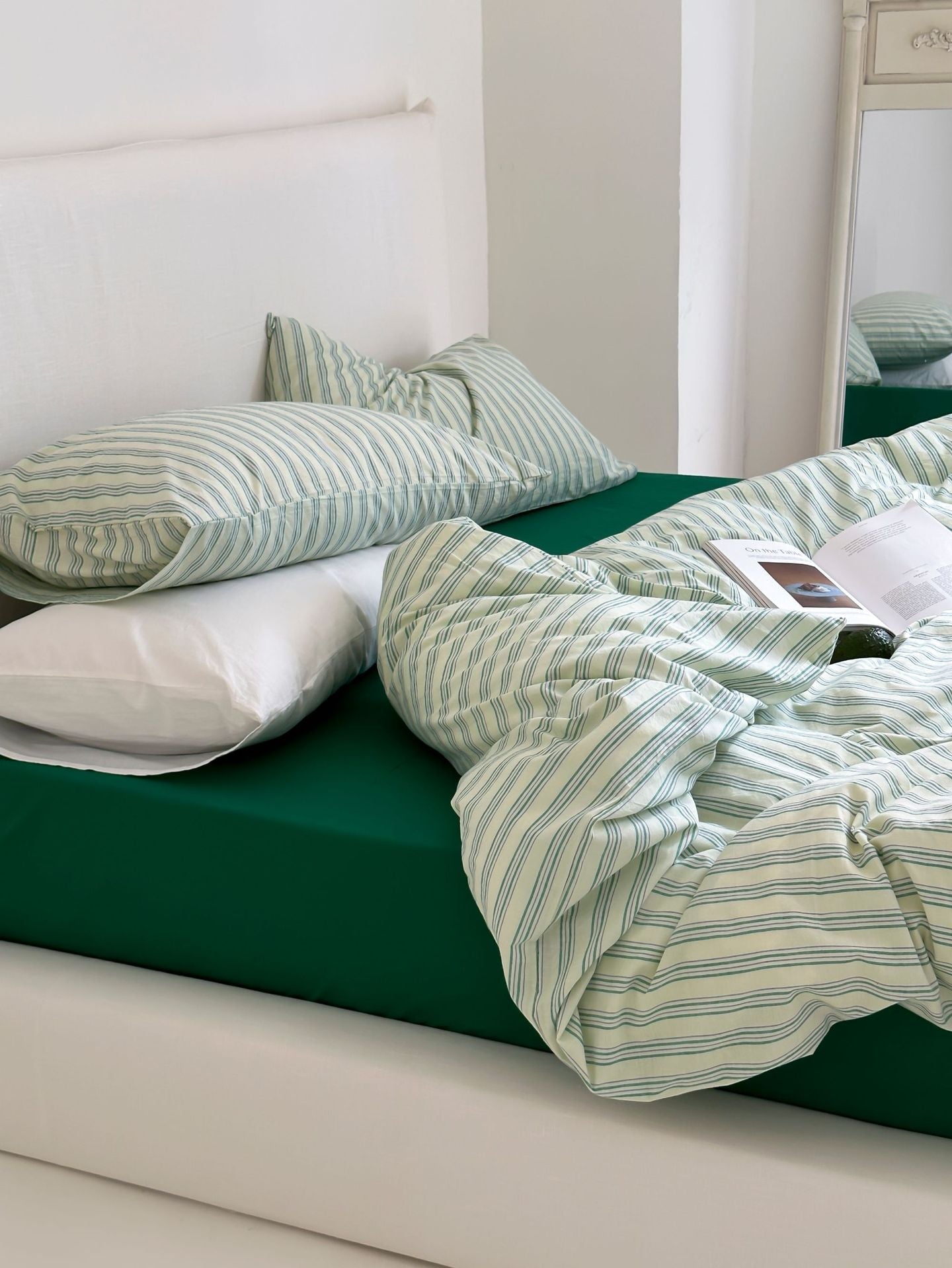 Refreshing Stripe Bedding Set / Blue Single