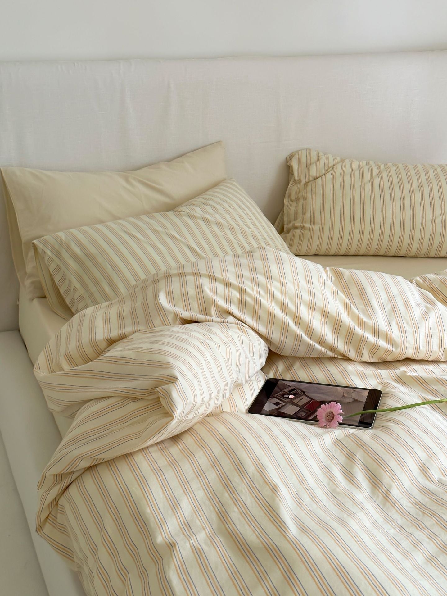 Refreshing Stripe Bedding Set / Blue Single