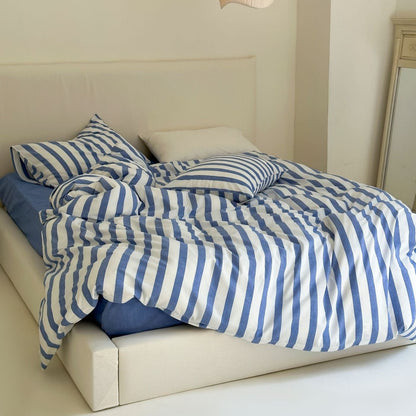 Refreshing Stripe Bedding Set / Forest Green