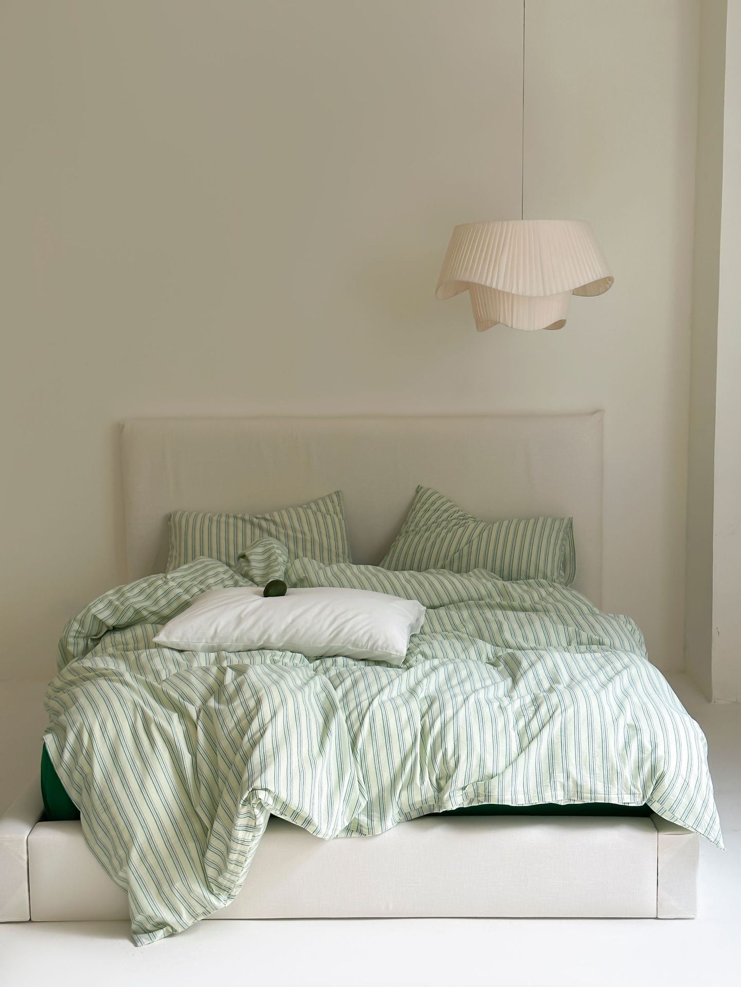 Refreshing Stripe Bedding Set / Forest Green