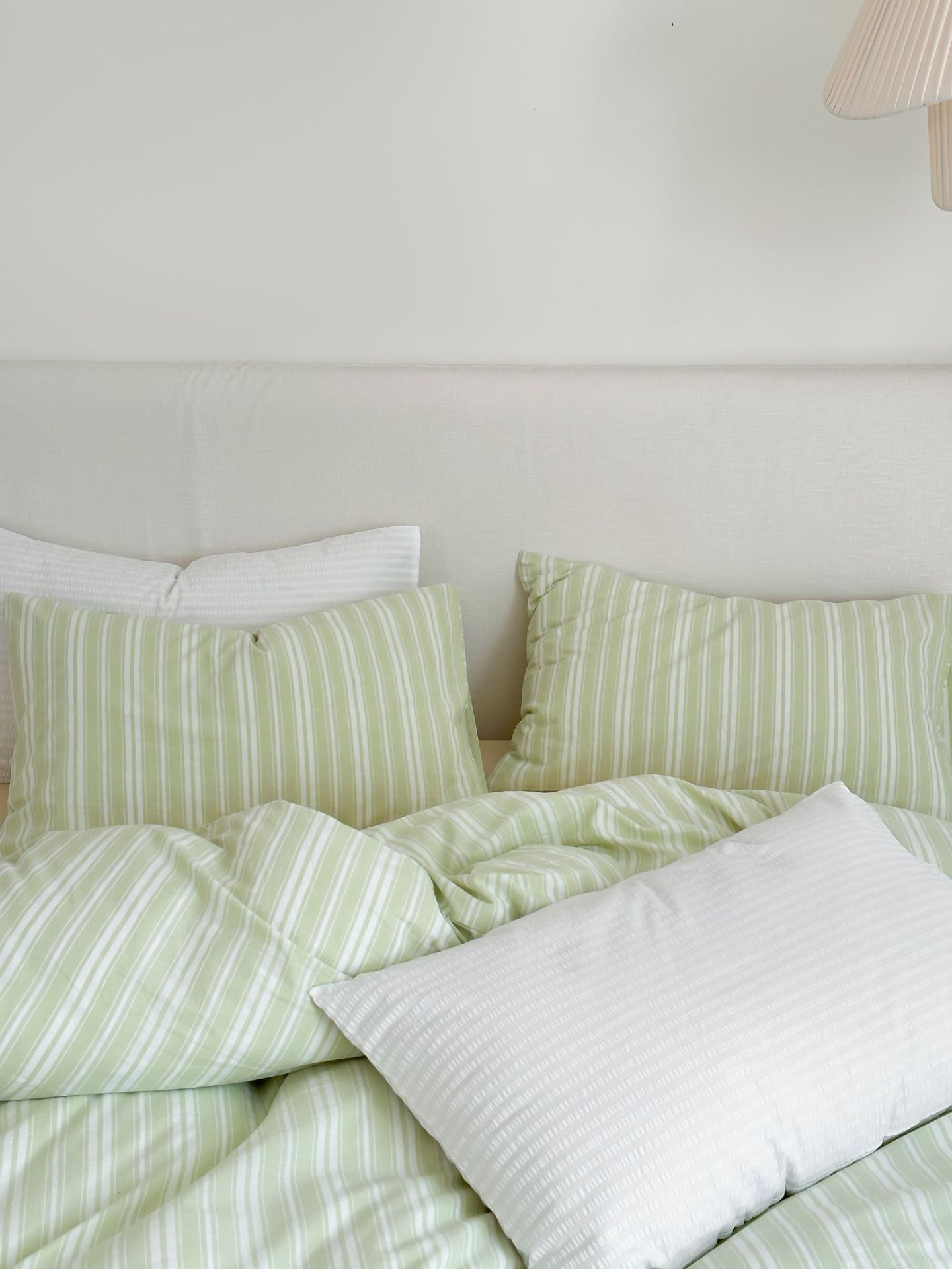 Refreshing Stripe Bedding Set / Forest Green