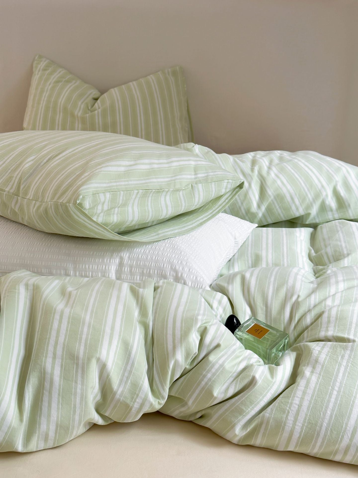 Refreshing Stripe Bedding Set / Forest Green