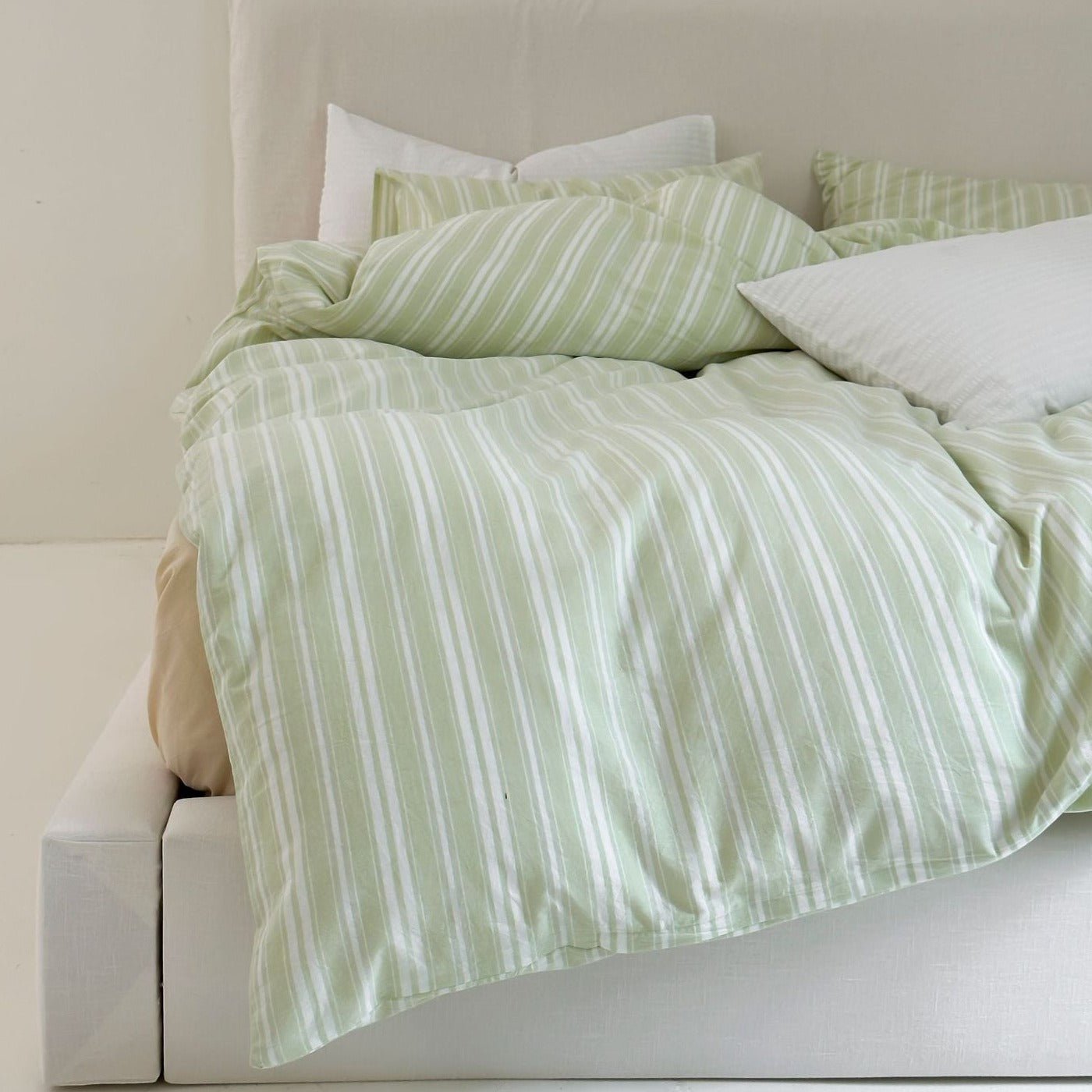 Refreshing Stripe Duvet Cover / Mint Green