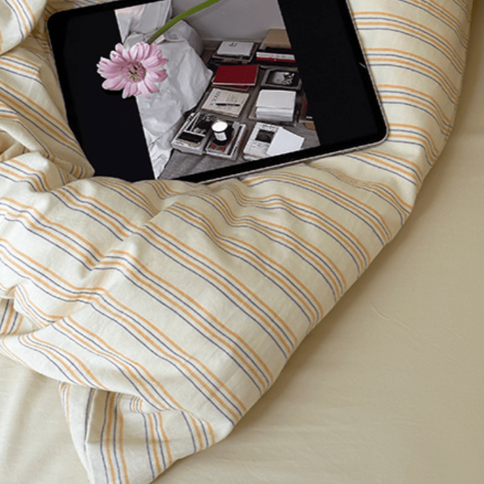 Refreshing Stripe Duvet Cover / Mint Green